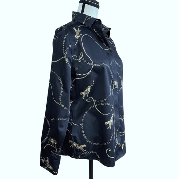 Sateen Leopard-Print Cotton Shirt - Picture 1 of 8